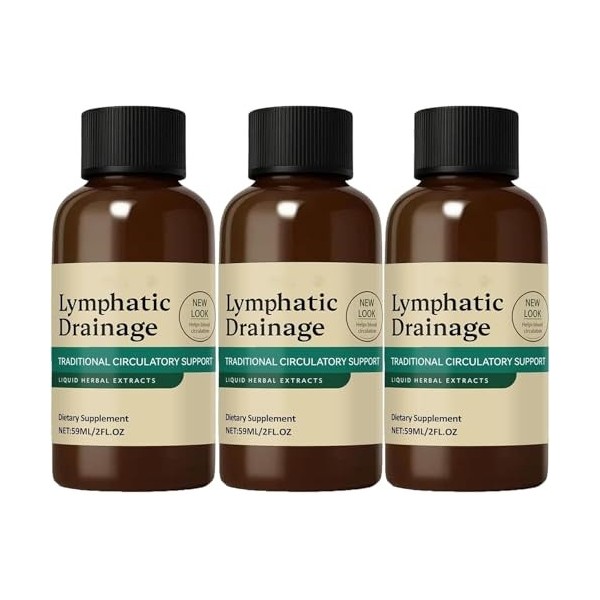 NutriMuse Lot de 3 gouttes de drainage lymphatique PurezaDrops Huile de désintoxication lymphatique Réduit naturellement les ...