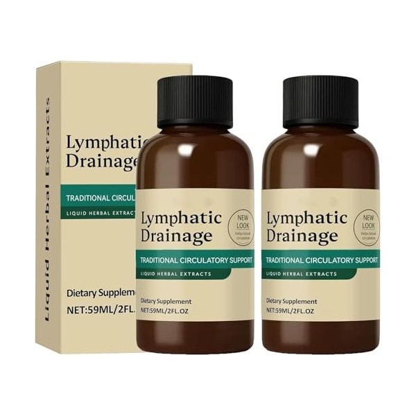 NutriMuse Lot de 3 gouttes de drainage lymphatique PurezaDrops Huile de désintoxication lymphatique Réduit naturellement les ...