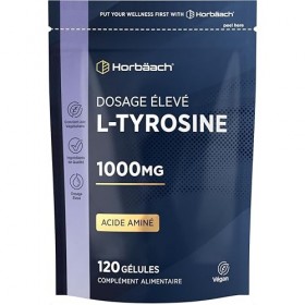L Tyrosine 1000mg | Acide Aminé | Haute Dose | 120 Gélules Véganes | Supplément de L-Tyrosine | di Horbaach