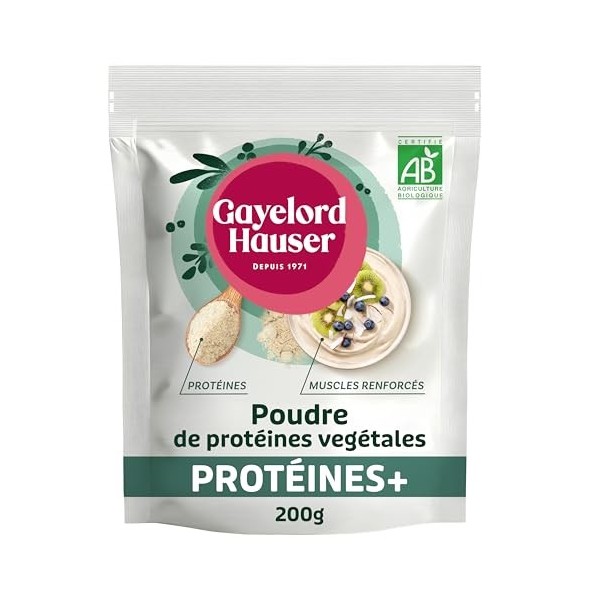 GAYELORD HAUSER – Poudre de Protéines végétales Bio – 2 Cuillères à Soupe - 16 g de Protéines – Adaptée aux Végétaliens – À M