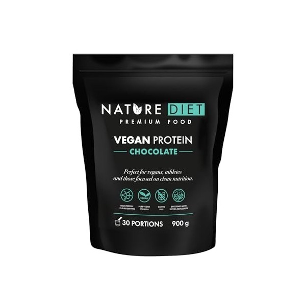 Nature Diet Protéine Végane Vanille | 900 g | Riche en Protéines | 21,9 g de Protéines par Portion | 30 Portions | Mélange Po