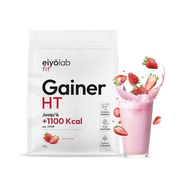 GAINER HT | 2 Sources de Protéines Natives + 2 Sources de Glucides + MCT | Gainer Prise de Masse Musculation | Whey + Caséine