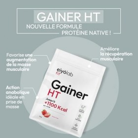 GAINER HT | 2 Sources de Protéines Natives + 2 Sources de Glucides + MCT | Gainer Prise de Masse Musculation | Whey + Caséine