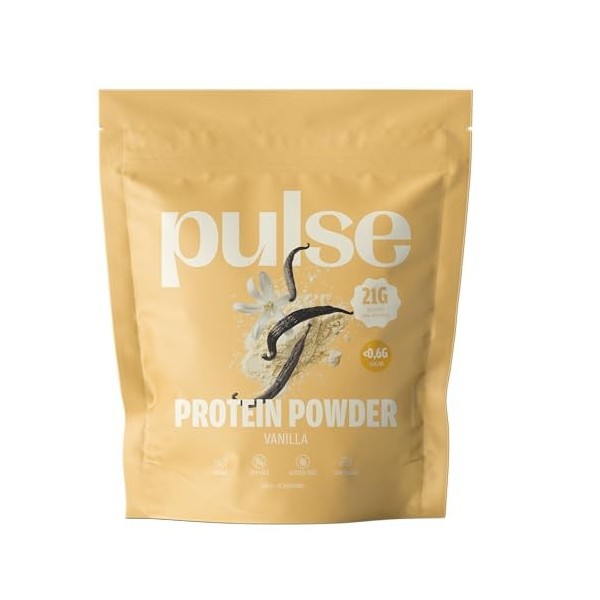 Pulse Protein – Poudre protéinée végétale Vanille 750g – Sans Lactose, Sans Gluten, Sans Sucres Raffinés – Source de Fibres -...