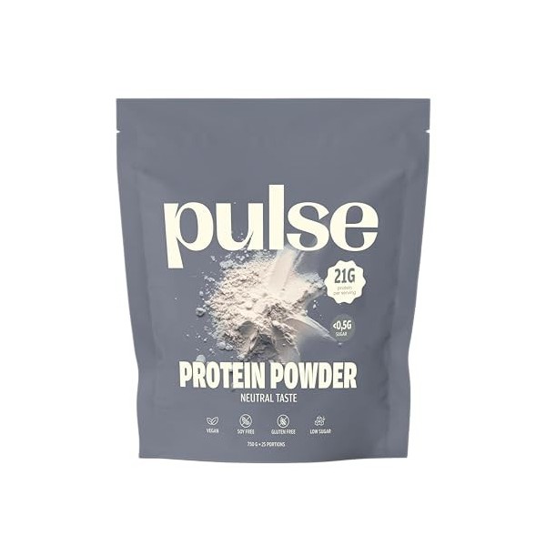 Pulse Protein – Poudre protéinée végétale Vanille 750g – Sans Lactose, Sans Gluten, Sans Sucres Raffinés – Source de Fibres -...
