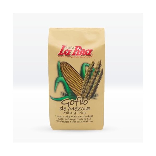 Gofio La Piña - Gofio Mélange 500g | Gofio naturel et bio | Source de protéines végétales | Riche en fibres et minéraux | Éne...