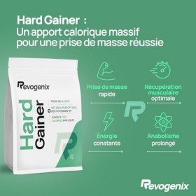 Hard Gainer | Caséine Micellaire & Maltodextrine | Prise de Masse Musculaire | Hypercalorique Glucides & Protéines | Chrome &