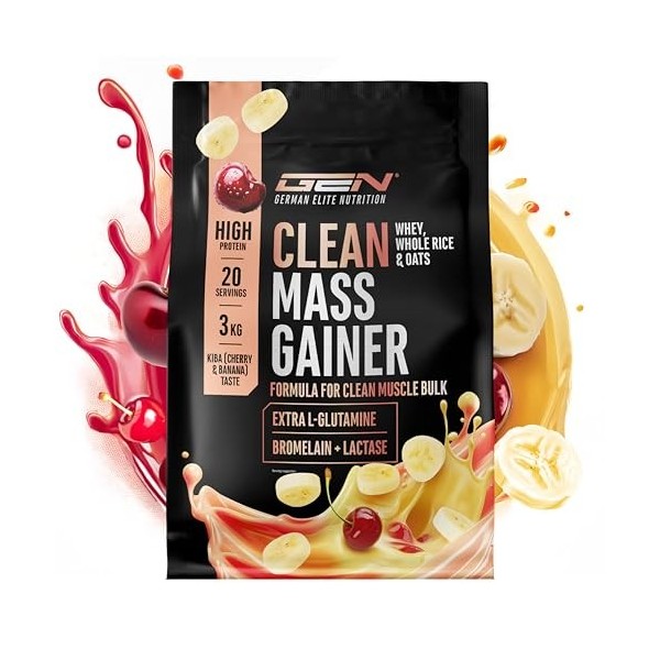Clean Weight Gainer - 3 kg - Avec Glucides Complexes et Protéines - Idéal pour la Phase de Prise de Masse - Poudre pour la Pr