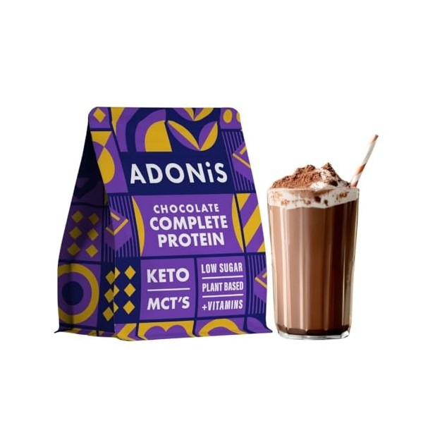 ADONiS Keto Shake Vanille Protein Shake - Saveur crémeuse de vanille - Faible teneur en glucides - Poudre de protéines de qua