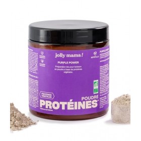 Jolly mama! Purple Power | Poudre de Protéines Végétales Bio | Açaï et Myrtille | Compatible Grossesse & Allaitement | 100% d
