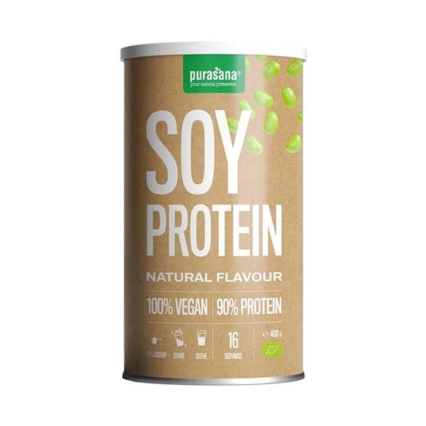 Purasana - Single Protein powder 400 gramme - Poudre de protéines végan - Protéines végétales soja - baobab vanille