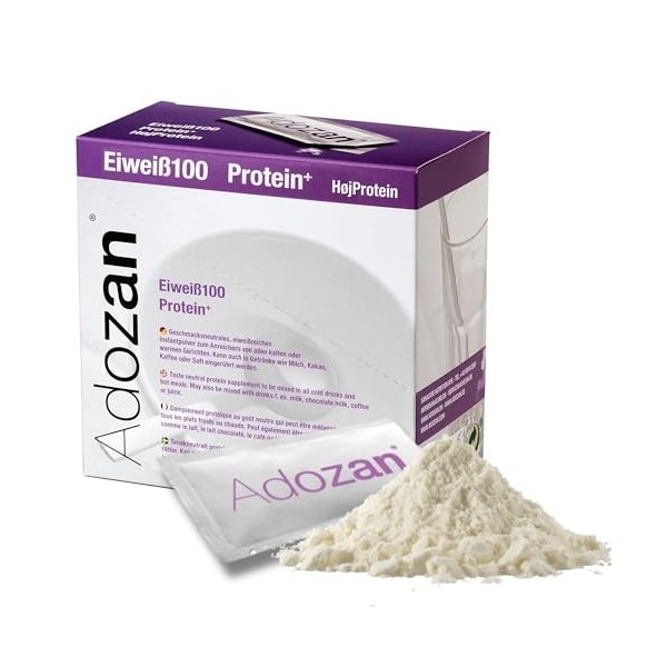 Adozan Protéine100 : Poudre de protéines | 10g 20er pack | Poudre de protéines à 99% | Pour tous les plats et boissons | Id