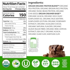 Orgain Poudre de protéine végétale Bio, 3 Chefs, tailles variées Mélange de protéines