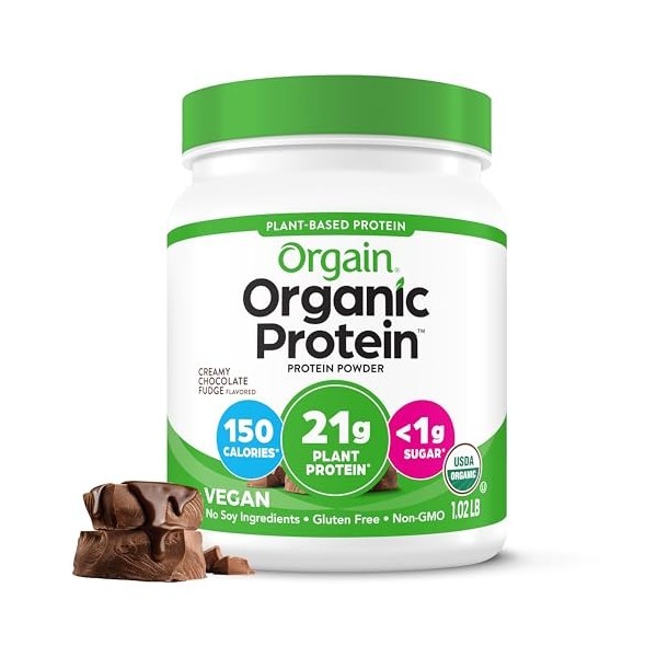 Orgain Poudre de protéine végétale Bio, 3 Chefs, tailles variées Mélange de protéines