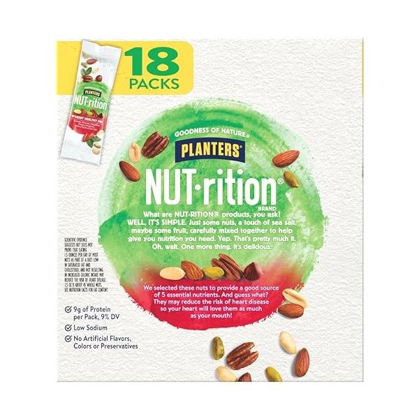 Planters Nutrition Heart Healthy Mix, 1.5 Ounce Pack of 18 