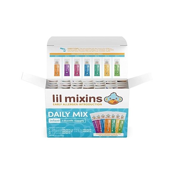 Lil Mixins Introduction précoce aux allergènes, mélanges, mélange quotidien | Cacahuète, œuf, noix de cajou, noix, amande, so