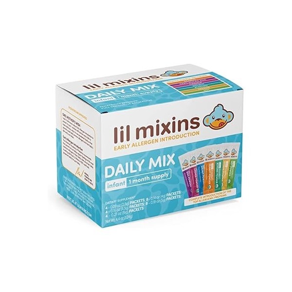 Lil Mixins Introduction précoce aux allergènes, mélanges, mélange quotidien | Cacahuète, œuf, noix de cajou, noix, amande, so