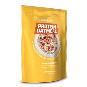 BioTechUSA Protein Oatmeal Repas fonctionnel, riche en protéines et fibres de flocons d’avoine, avec fruits secs, avec édulco...