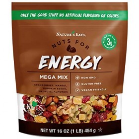 Natures Eats Nuts for Energy Mega Trail Mix, Oz Assortiment de 473,6 g