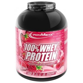 IronMaxx 100% Whey Protein Framboise – Poudre de protéines de lactosérum hydrosoluble - Riche en protéines - Contient naturel