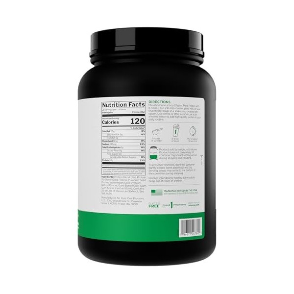 Rule One Plant Protein, Vanilla Creme - 620g Mélange de protéines
