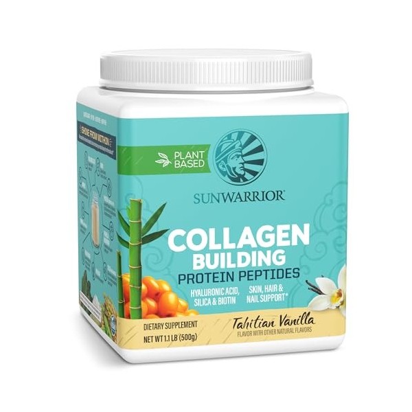 Sunwarrior Peptides de Protéine de Construction de Collagène Vanille de Tahiti pour Unisexe Supplément Diététique de 17,6 oz ...