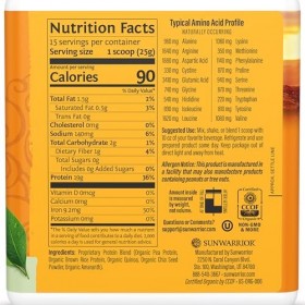 Sunwarrior Classic Plus Protein Natural For Unisex Supplément Diététique de 13,2 oz 1 Unité Mélange de protéines