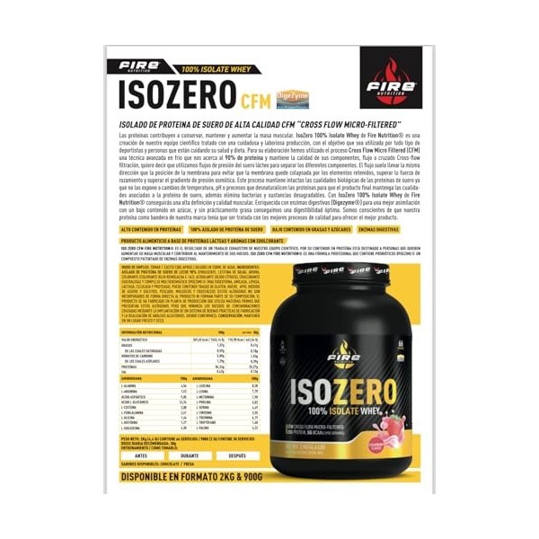 Fire Nutrition ISOZERO CFM Fraise en bout 100% isolée 2 kg
