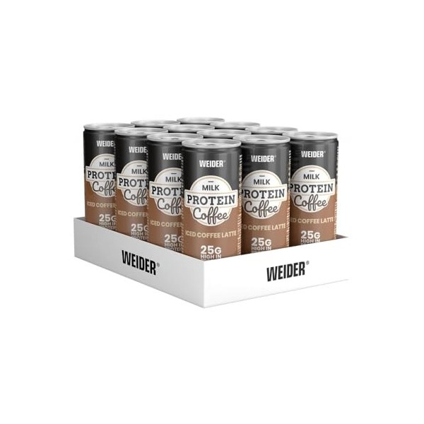 Weider Milk Protein Shake 12x250ml Café glacé au lait - Protéines - Protéines RTD