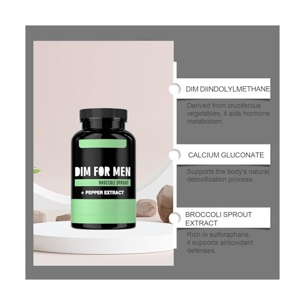 Complexe DIM pour Homme | Amélioration de la condition physique | Équilibre pour les hommes et les femmes | Végétalien, entiè