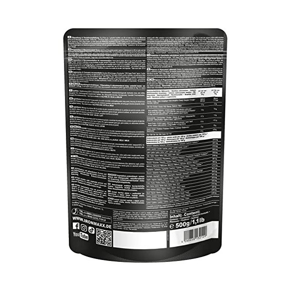 IronMaxx 100% Vegan Protein Zero - Peanut Chocolate Cookie Dough 500g | Poudre de protéine sans sucre et riche en protéines c...