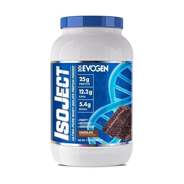 Evogen Isoject - Isolat de protéines de lactosérum - Poudre ultra pure de protéines de lactosérum avec enzymes dactivation, 