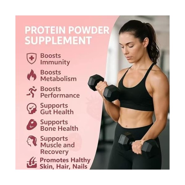 Poudre de protéine de lactosérum nourrie à lherbe - Baies et crème - À base de fraises biologiques et de lait de coco - Sans