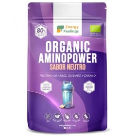 Energy Feelings Vegan Protein Powder 80% 500g, Protéine Végétale Bio en Poudre pour Maigrir, Grossir et Musculation, Protéine