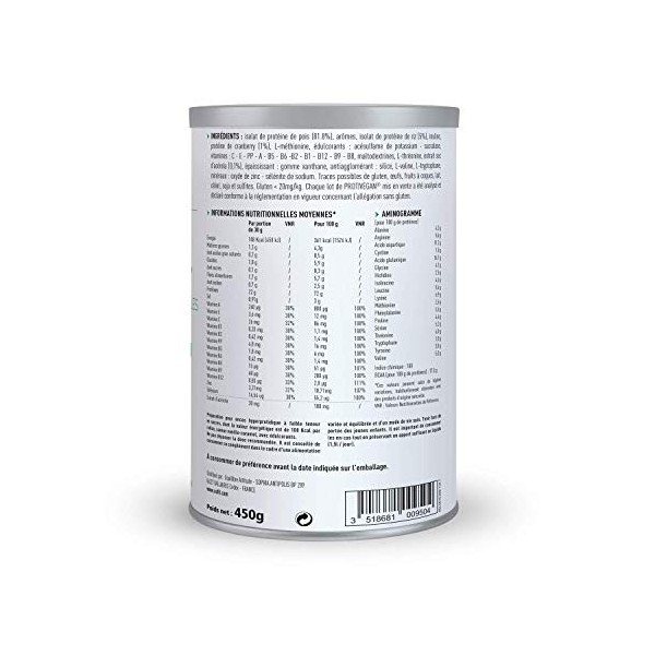 EAFIT Protivegan - Vanille Caramel - 450 g - 15 en-cas Protéines végétales - Tri sources - SANS GLUTEN - SANS COLORANT ARTIFI