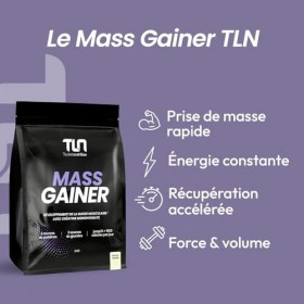 MASS GAINER | Gainer Prise de Masse Musculation | Créatine | +1200 kcal par jour | Protéines Whey & Caséine + Glucides Avoine