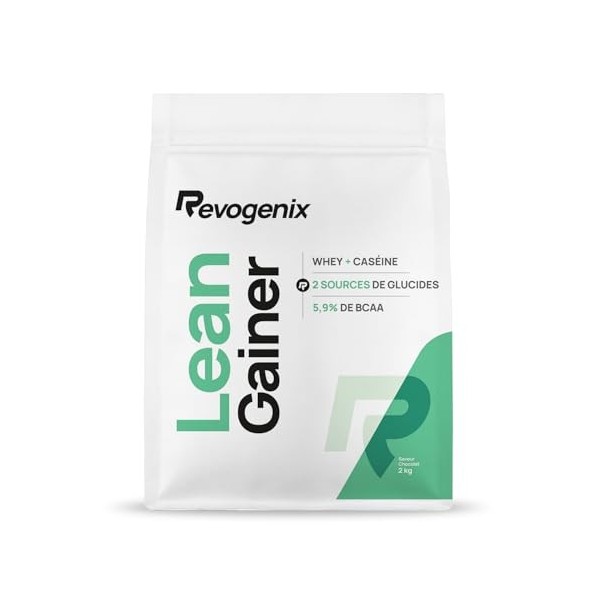 LEAN GAINER | Protéines avec Whey + Caséine | Glucides avec Farine d’avoine + Maltodextrine | Gainer Prise de Masse Musculati