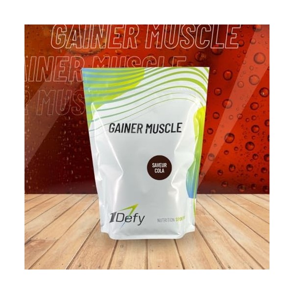 1Defy - Gainer Muscle - Gainer - Boisson hypercalorique - Protéine - Prise de masse 750g, Cola 