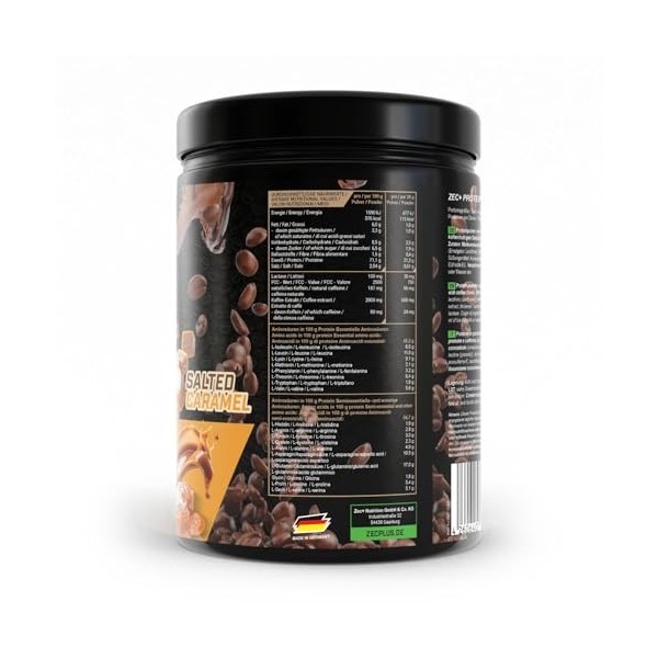 Zec+ Protein Coffee 450g Caramel salé - Aliments fonctionnels - Aliments riches en protéines Mélange de protéines