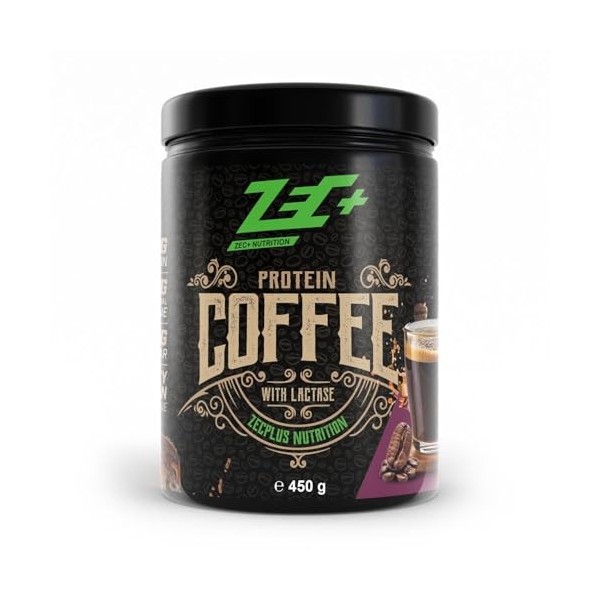 Zec+ Protein Coffee 450g Caramel salé - Aliments fonctionnels - Aliments riches en protéines Mélange de protéines