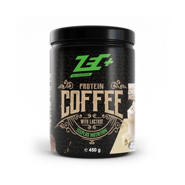 Zec+ Protein Coffee 450g Caramel salé - Aliments fonctionnels - Aliments riches en protéines Mélange de protéines