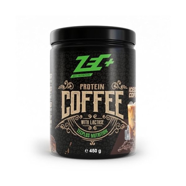 Zec+ Protein Coffee 450g Caramel salé - Aliments fonctionnels - Aliments riches en protéines Mélange de protéines