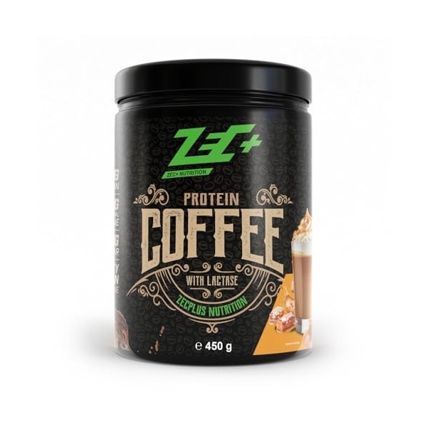 Zec+ Protein Coffee 450g Caramel salé - Aliments fonctionnels - Aliments riches en protéines Mélange de protéines