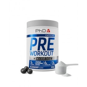 PhD Pre-Workout + Collagen Caffeine Free 20 Servings Myrtille - Pré-entraînement - Booster sans stimulants