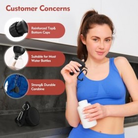 Fegtrtyoa 4 Pack Portable Protein Powder Travel Container avec Carabiner - Comprend LEntonnoir et Les Bouchons Renforcés