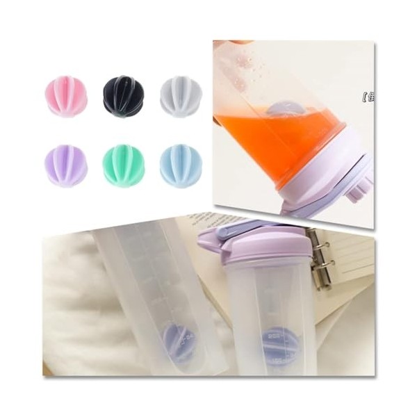 Lot de 6 boules de protéines brillantes portables pour mélanges de boissons lisses et homogènes Mélange de protéines