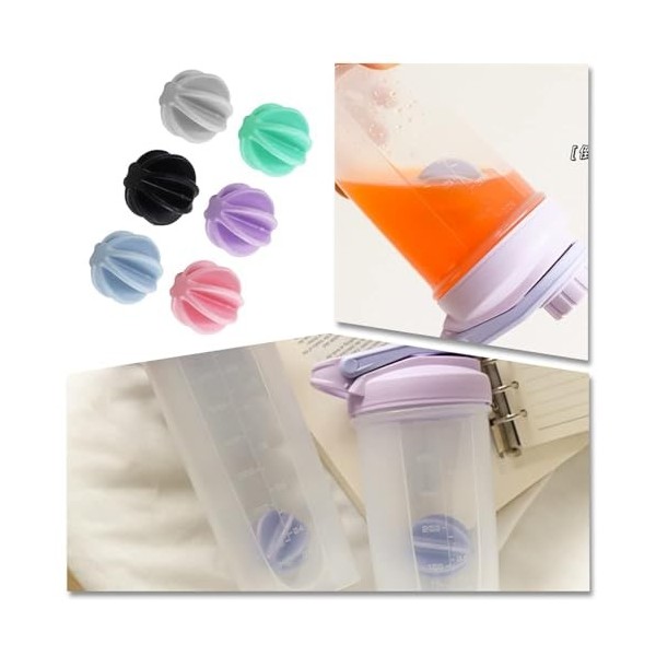 Lot de 6 sphères de mélange de protéines de couleur aléatoire pour un mélange efficace dans des tasses à secouer Mélange de p...