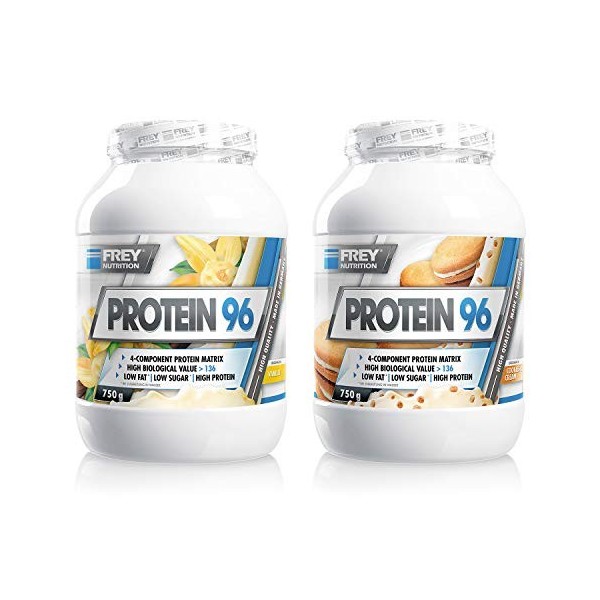 Frey Nutrition Protein 96 Lot de 2 boîtes de 750 g Citron