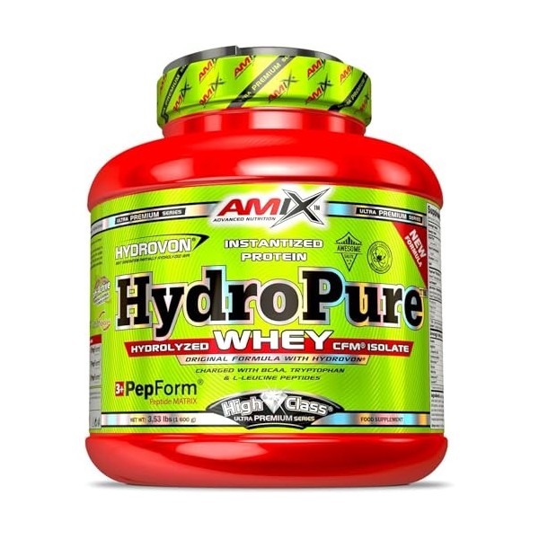 AMIX Hydropure Whey - Protéine de Lactosérum Concentrée et Hydrolysée avec Enzymes à Absorption Rapide - Pour Augmenter la Ma...