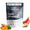 Sprout Living, Epic Protein, poudre de protéines et superaliments à base de plantes, Real Sport | 24 g de poudre de protéine 